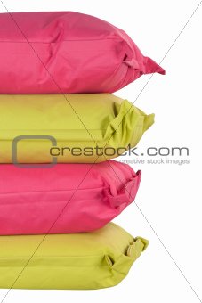 bright pillows isolated on white