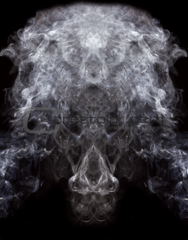 symmetry patterns of smoke on black background