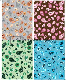 Set of paisley patterns