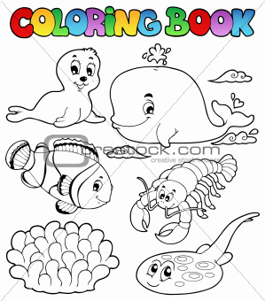 Coloring book various sea animals 3