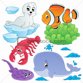 Sea fishes and animals collection 5