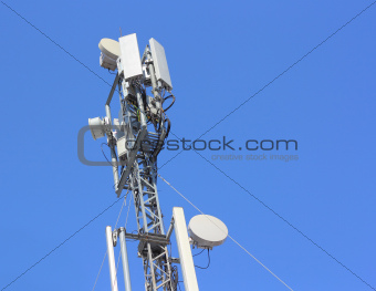 Cellular antenna  against blue sky