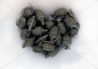 grenades in a heart shape