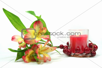 Alstroemeria and candle