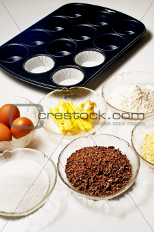 baking ingredients for muffins