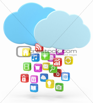 colorful app icons and cloud 