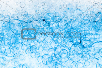 Background of Blue Bubbles Foam