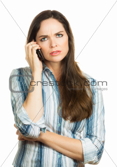 Annoyed woman on the phone