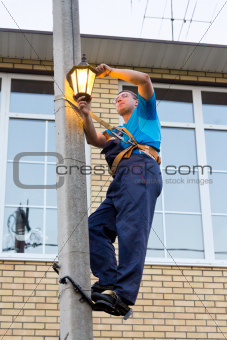 electrician on a pole
