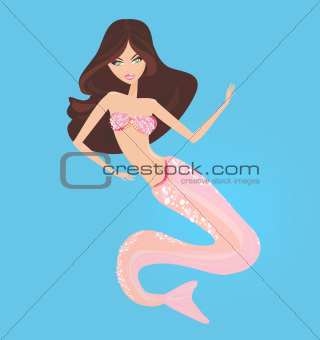 Illustration of a Beautiful mermaid