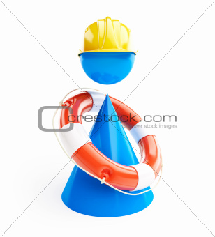Man Rescue Life Buoy on a white background 