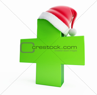 medical cross santa hat 