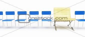 modern chair and a number of simple chairs 