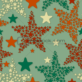 vector seamless pattern with christmas stars