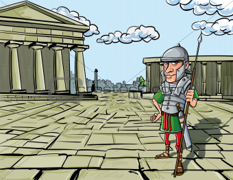 Cartoon Roman Legionary