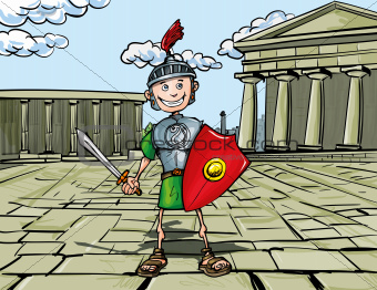 Cartoon Roman Legionary