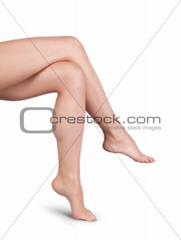 Beautiful Woman Legs Isolated on White