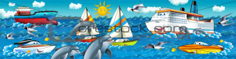 Cartoon seascape for children