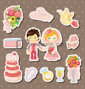 cartoon wedding stickers