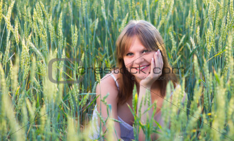 Beautiful girl In a wheat field