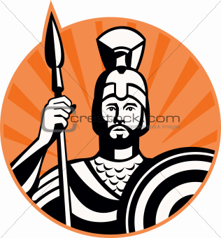 Roman Centurion Soldier With Spear And Shield
