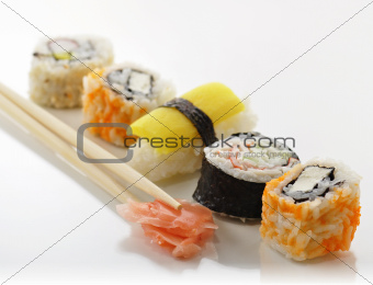 various of sushi 