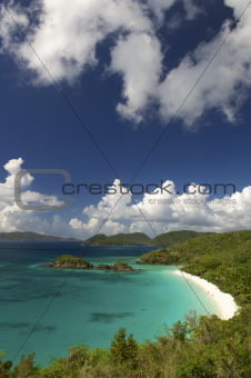 Bright Caribbean Beach Overlook Virgin Islands