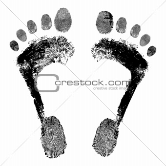 Footprint grunge detailed vector image