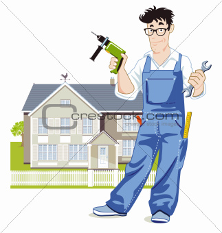 handyman with house