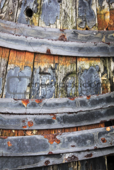 old wooden barrel background
