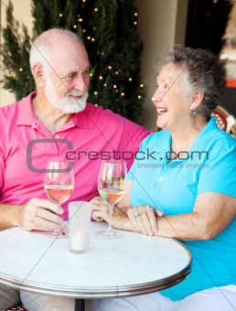 Senior Couple Enjoys Cocktails