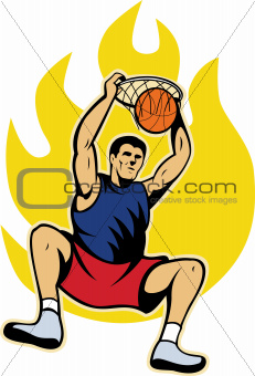 Basketball Player Dunking Ball
