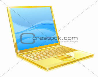Gold laptop computer