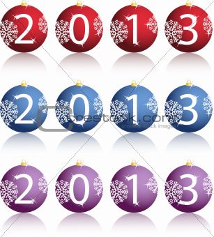 Illustration of New Year balls in 2013