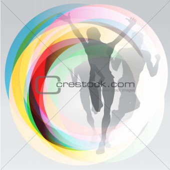 Free runners sport concept illustration