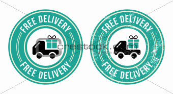 Free delivery retro grunge badge