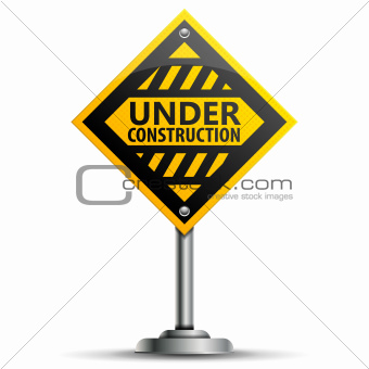 Pole with Under Construction Sign