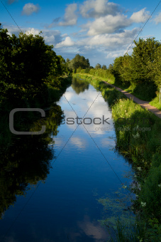 Bridgwater and Taunton Canal in Somerset England