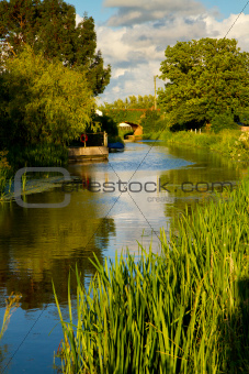 Bridgwater and Taunton canal in Somerset England