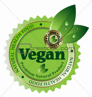 Premium Quality vegan vector label