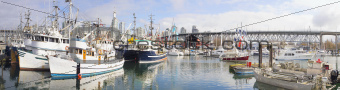 Harbor at Granville Island Vancouver BC Panorama