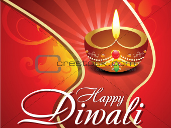 abstract diwali card with floral