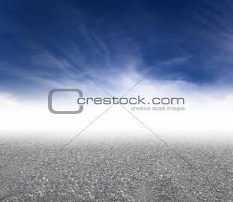 gray asphalt road with cloud background 