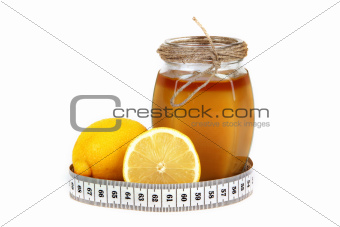 honey lemon and measuring tape