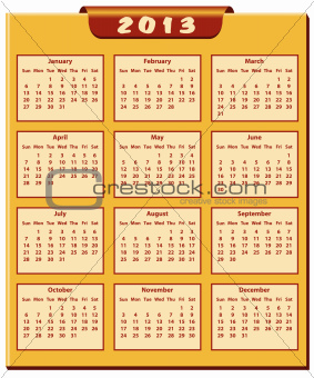Calendar 2013 year