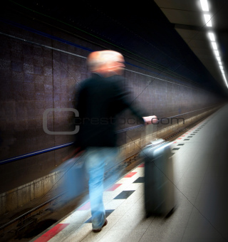 Man in subway station