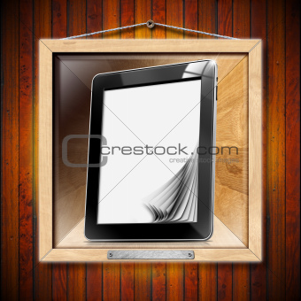 Concept of Modern Library - Tablet computer with pages