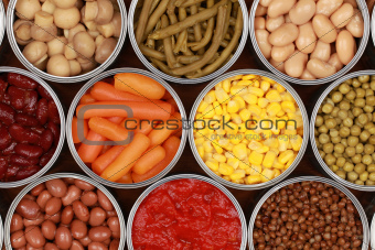 Vegetables in cans