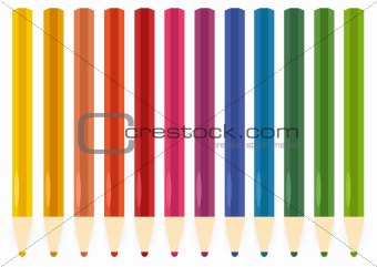 Colorful Pastel, Crayons set isolated on white