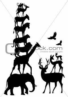 wild animals, vector set